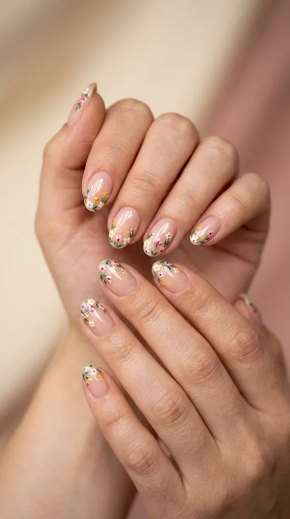 Tiny Floral Nails