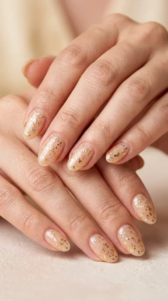 Tiny Gold Foil Nails