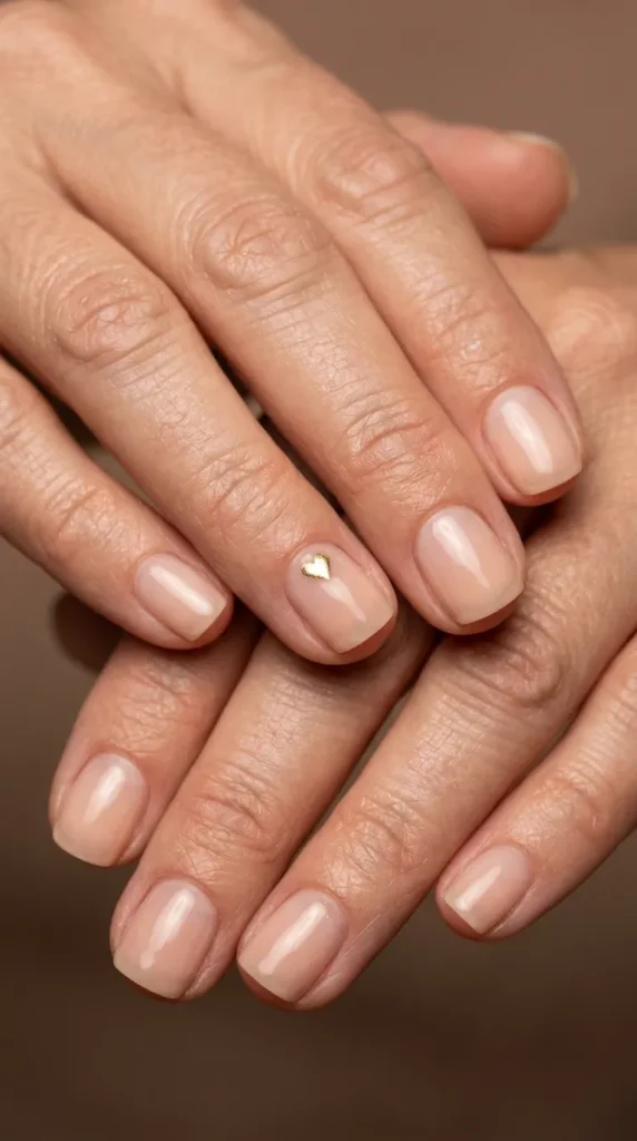 Tiny Heart Accent Nails