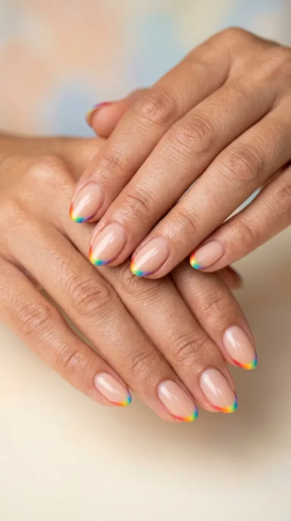 Tiny Rainbow French Tips