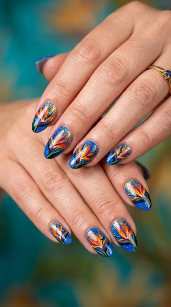 Tropical Bird of Paradise Nails