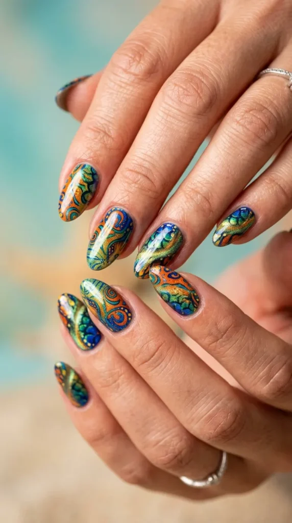 Tropical Fish Inspired Nails
