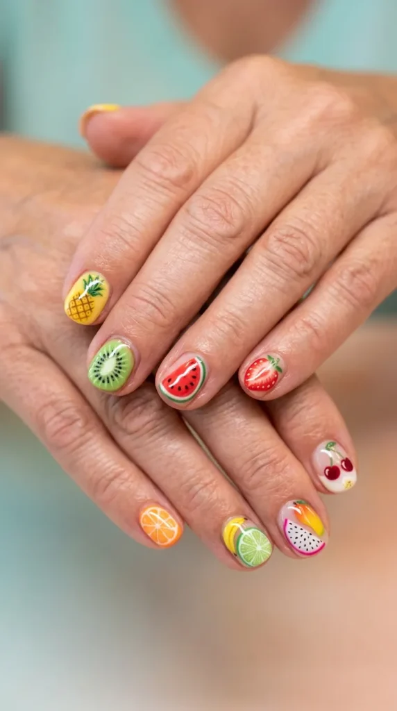 Tropical fruit salad mix nails