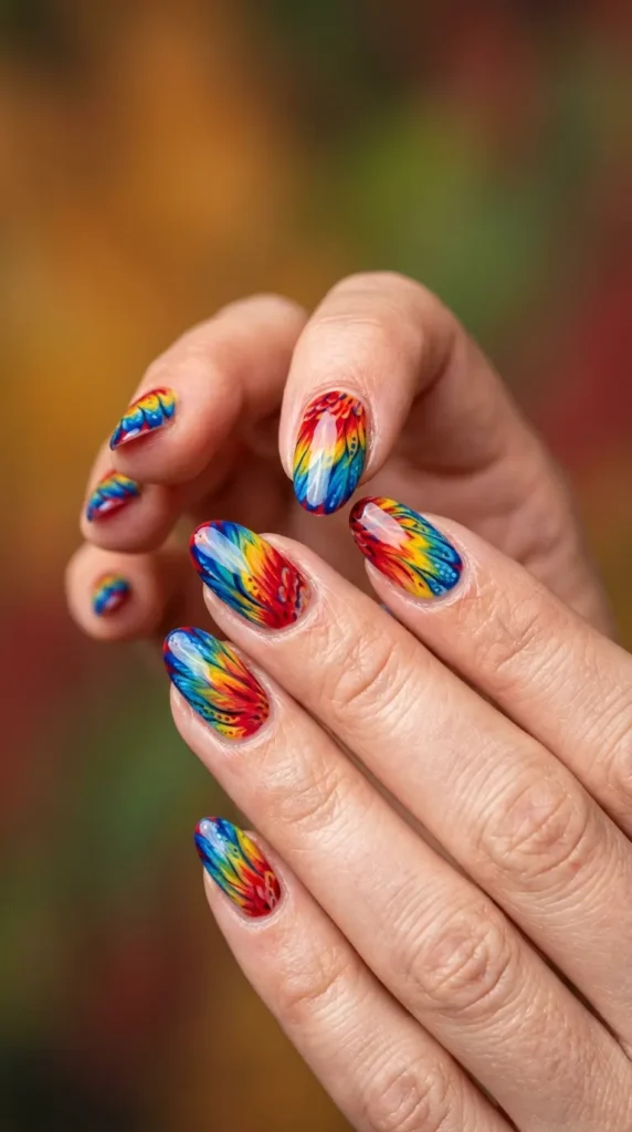 Tropical Parrot Color Nails