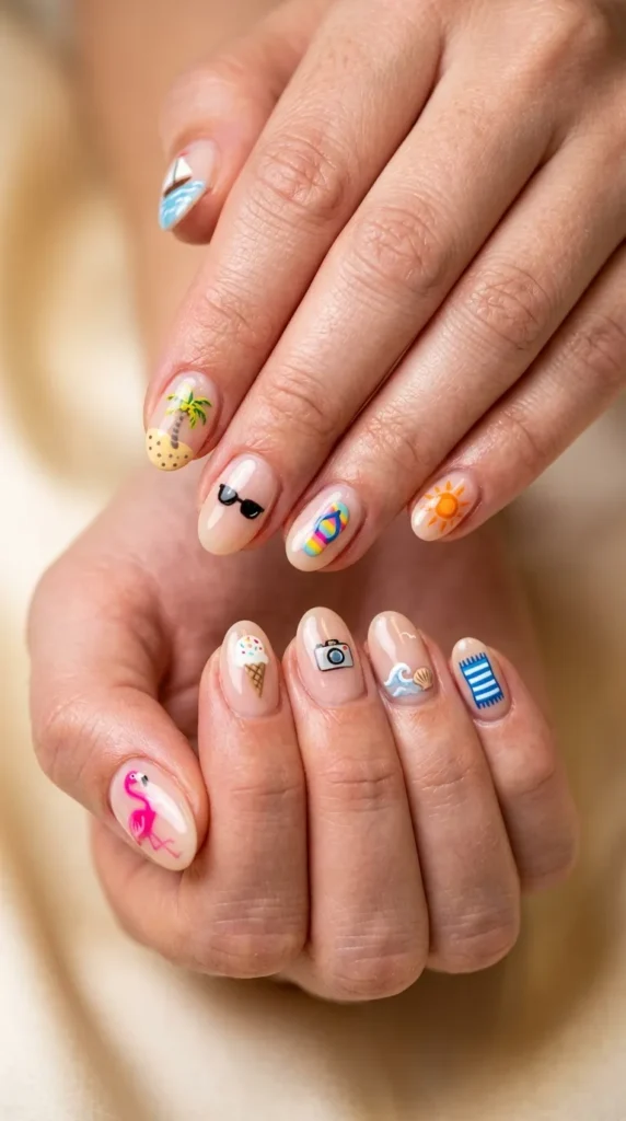 Vacation Scrapbook Nails