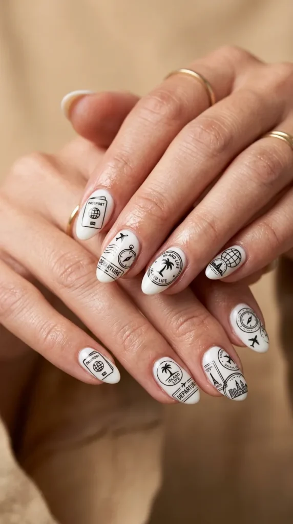 Vacation Stamp Nail Art