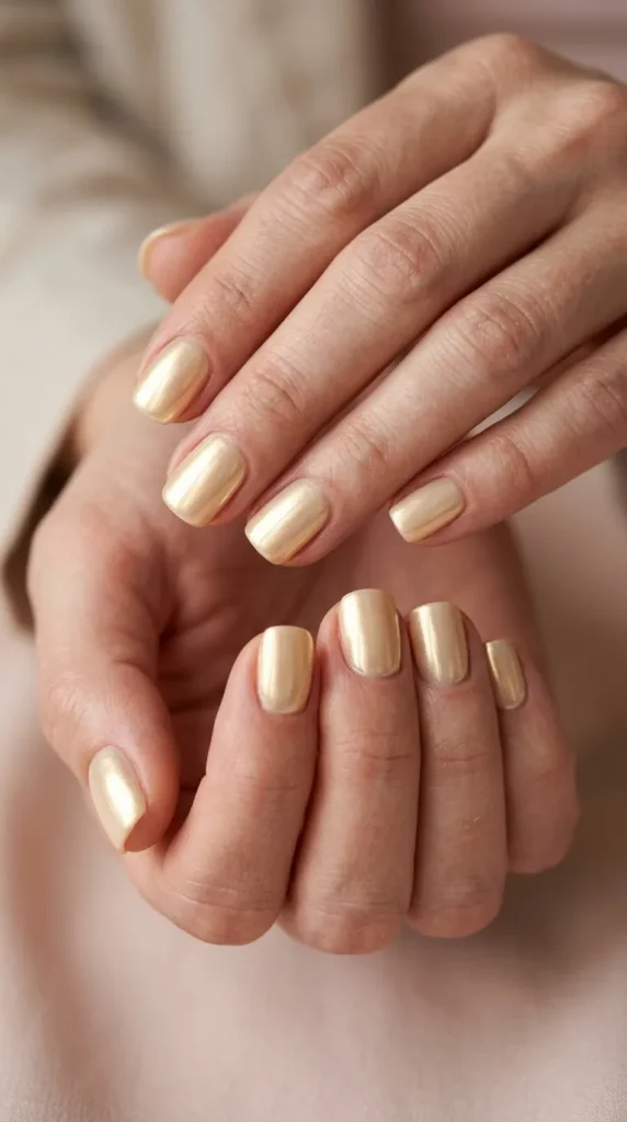 Vanilla Chrome Short Nails