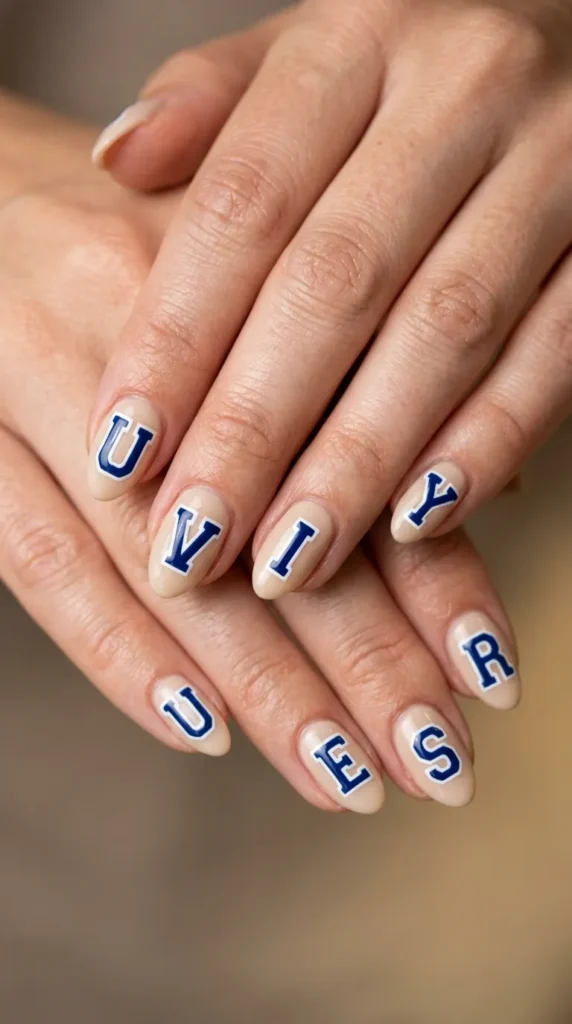 Varsity Letter Nails