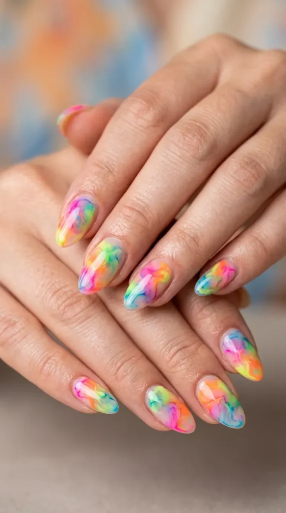 Vibrant Blooming Gel Nails