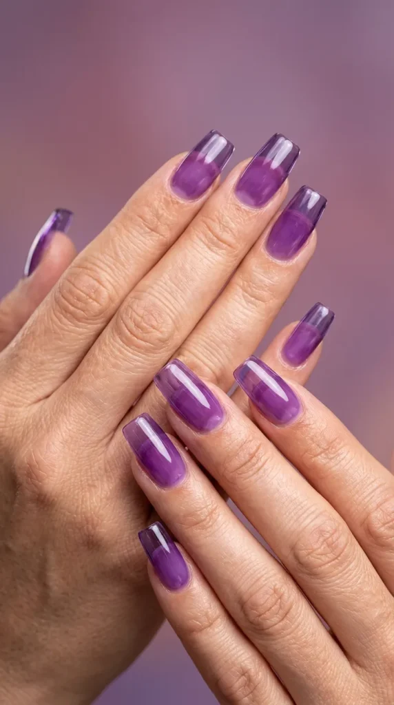 Violet Glass Nails