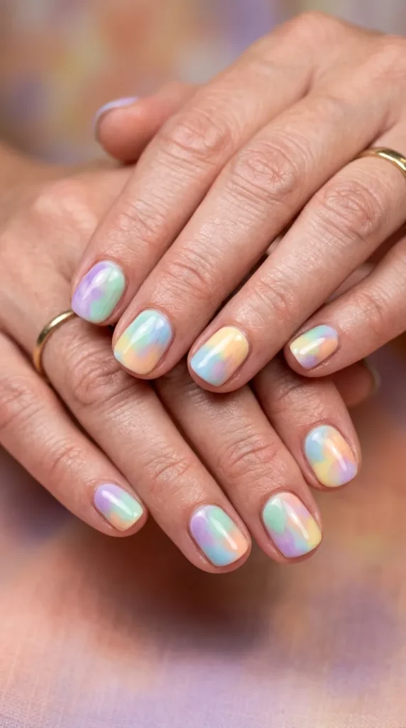 Watercolor Pastel Nail Art
