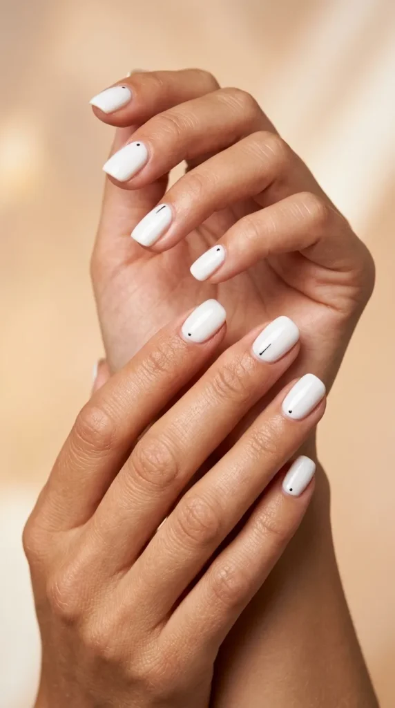 White Sand Minimalist Nails