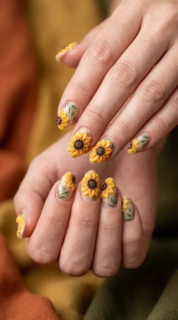 3D Sunflower Petal Nails (Trending)
