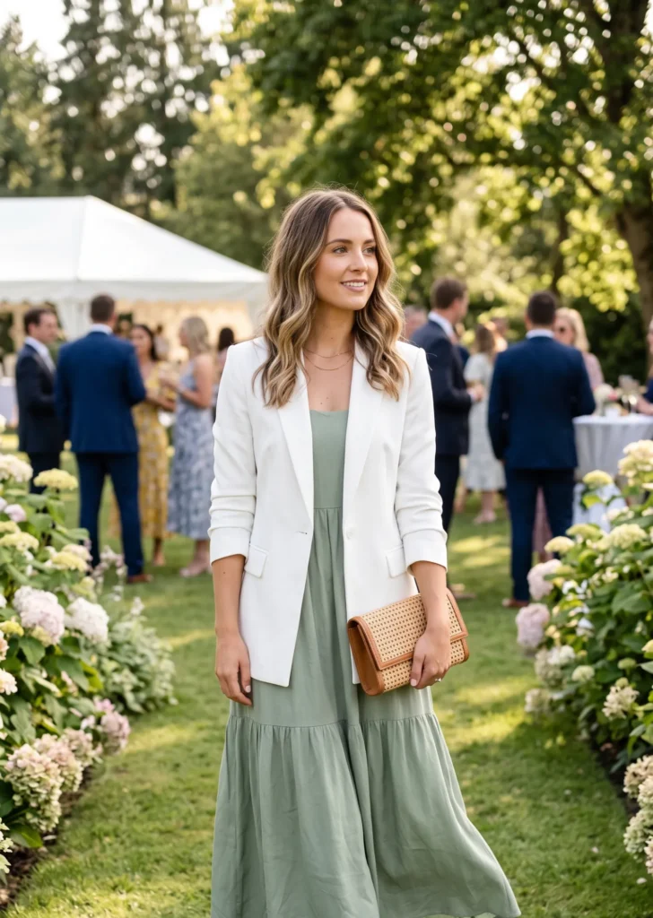 Chic Sundress with a Structured Jacket