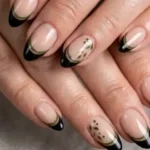 Classy Black French Tip Fall Nails