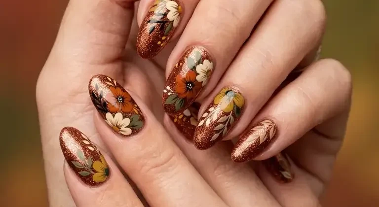 Floral Fall Nail Designs