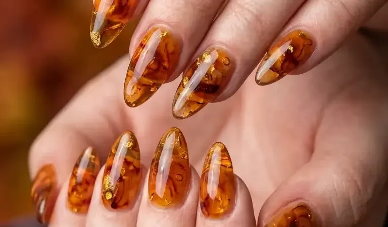 Long Autumn Nail Designs