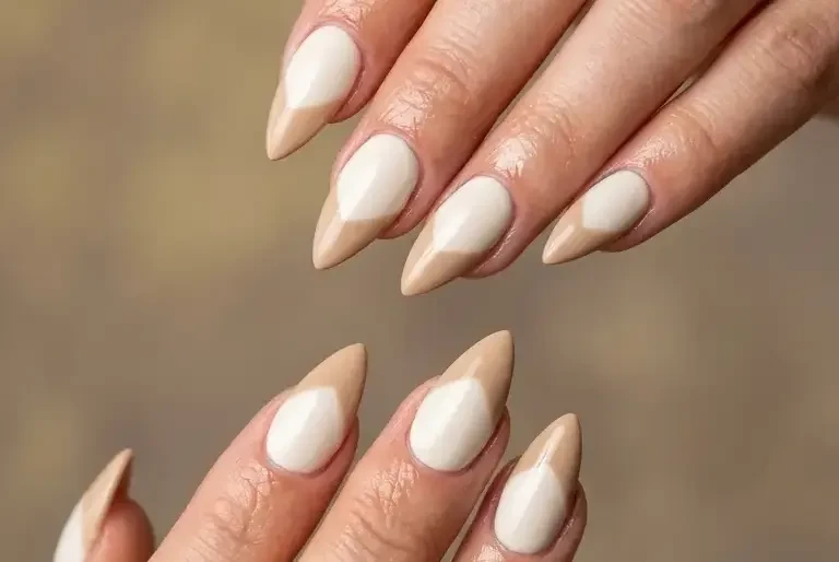 Neutral Fall Stiletto Nail Designs