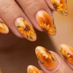 Acrylic Fall Sunflower Nail Designs