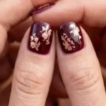 Short Gel Burgundy Fall Nail Designs