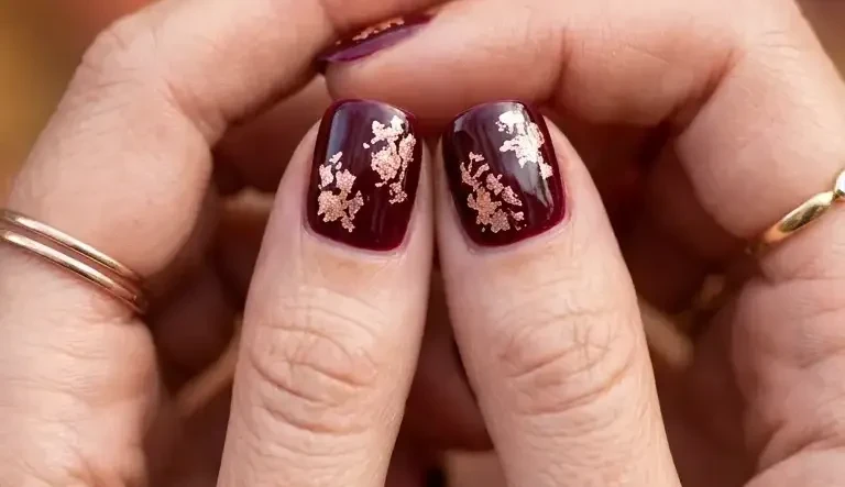 Short Gel Burgundy Fall Nail Designs