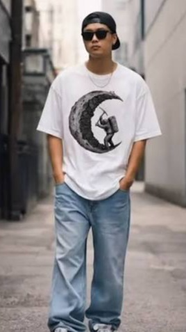 Statement Graphic Tee and Baggy Jeans
