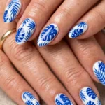 White and Blue Summer Nail Designs
