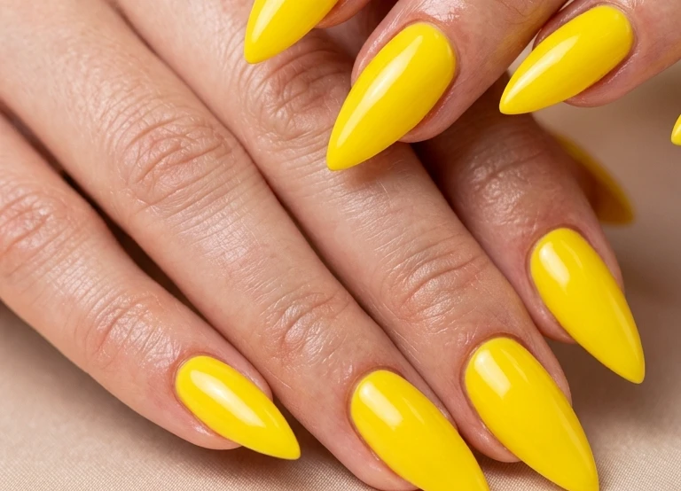 Yellow Simple Summer Nail Designs