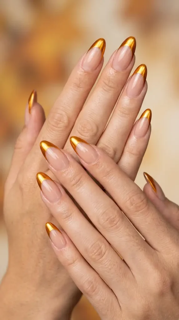 Amber Chrome French Tips