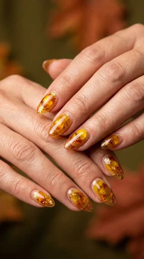 Amber Glass Nails