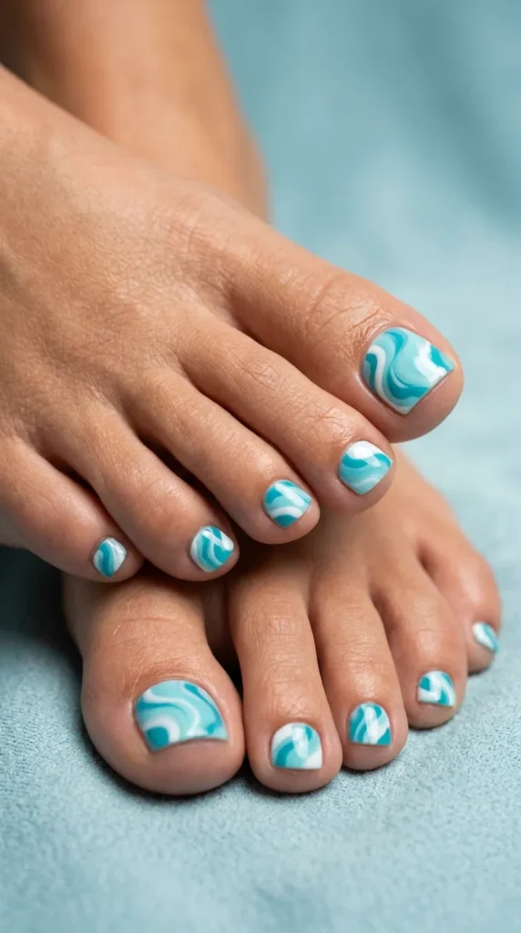 Aqua Wave Swirl Design