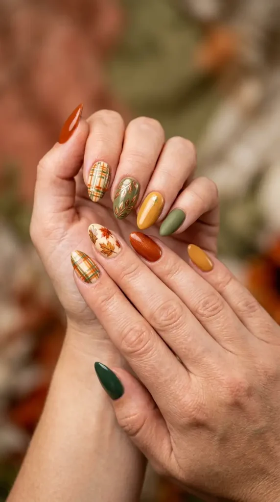 Autumn Harvest Mix-and-Match Nails