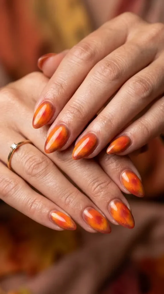 Autumn Sunset Aura Nails