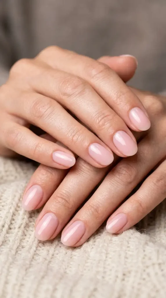 Barely Pink Round Nails