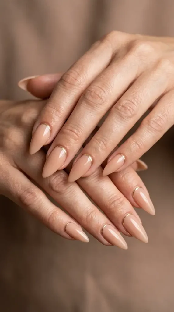 Barely-There Nude with Gold Cuticle Detail