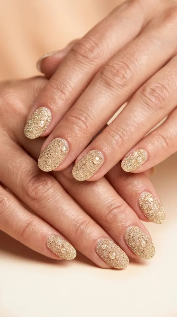 Beach Sand Textured Glitter Nails