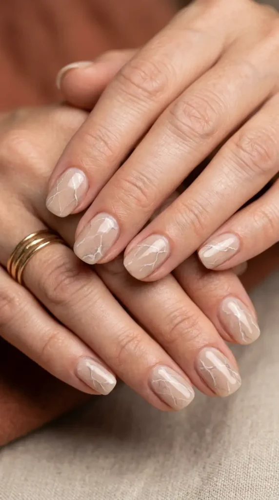 Beige Quartz Stone Nails