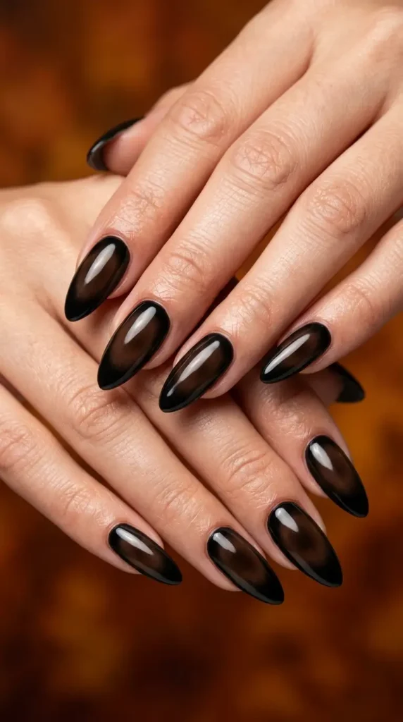 Black & Brown Aura Nails