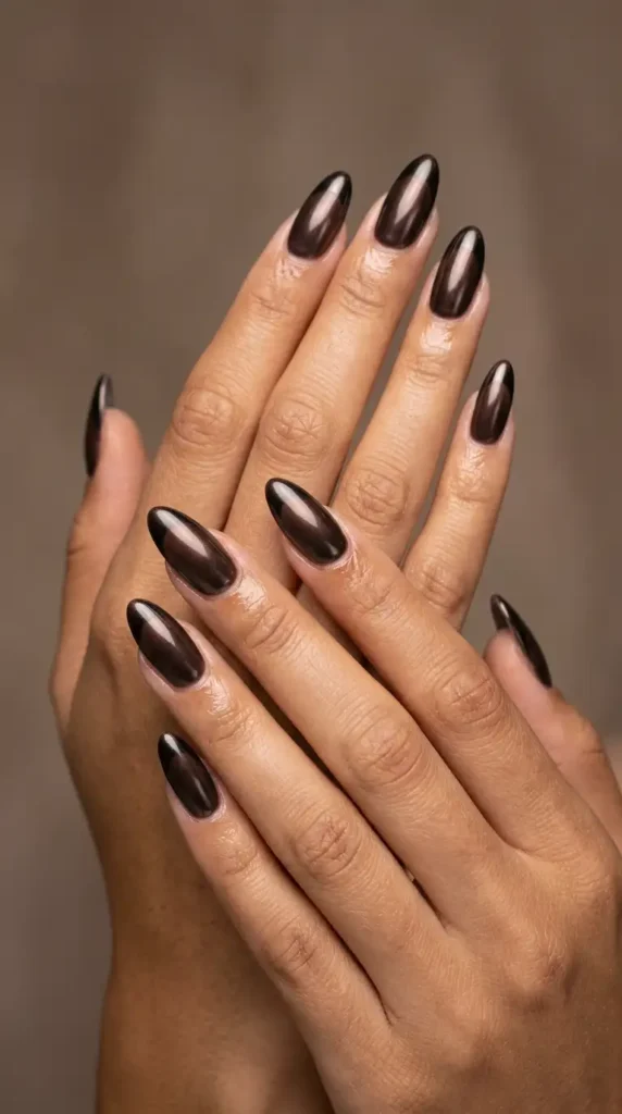 Black French Tips with Espresso Chrome Finish