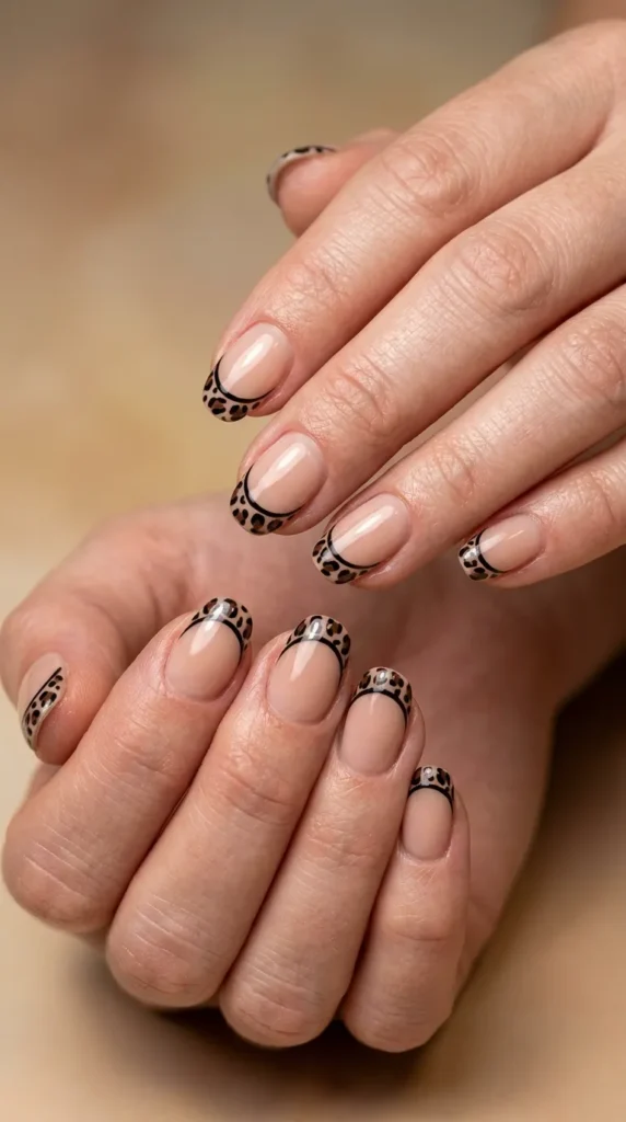 Black Leopard French Outline