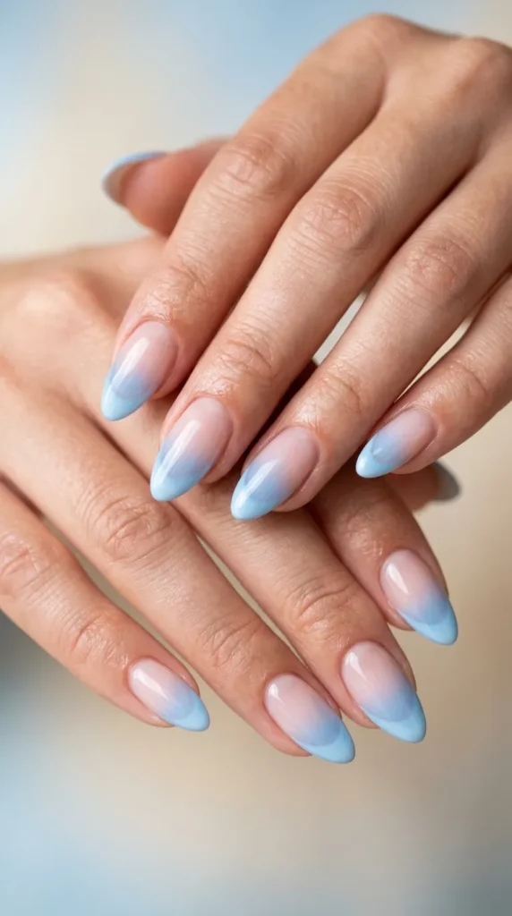 Blue Aura French Tips
