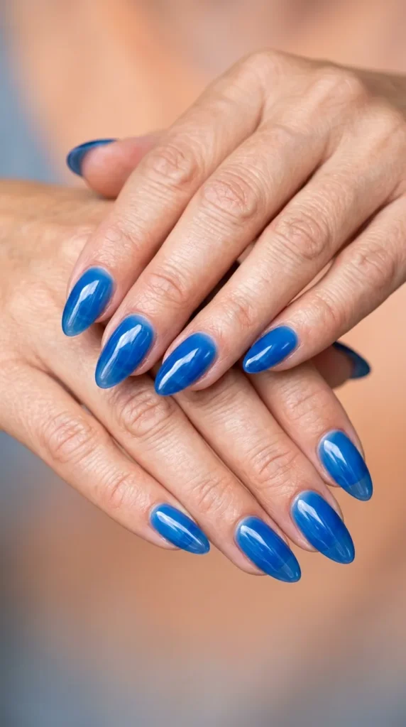Blue Jelly Glass Nails