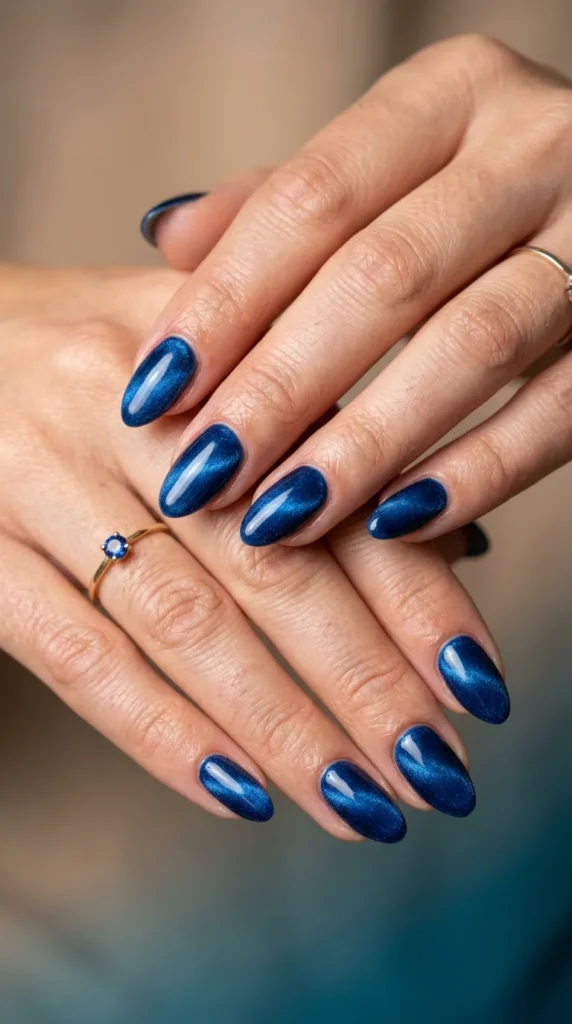 Blue Velvet Cat-Eye Nails