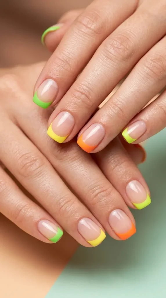 Bright Citrus French Tips