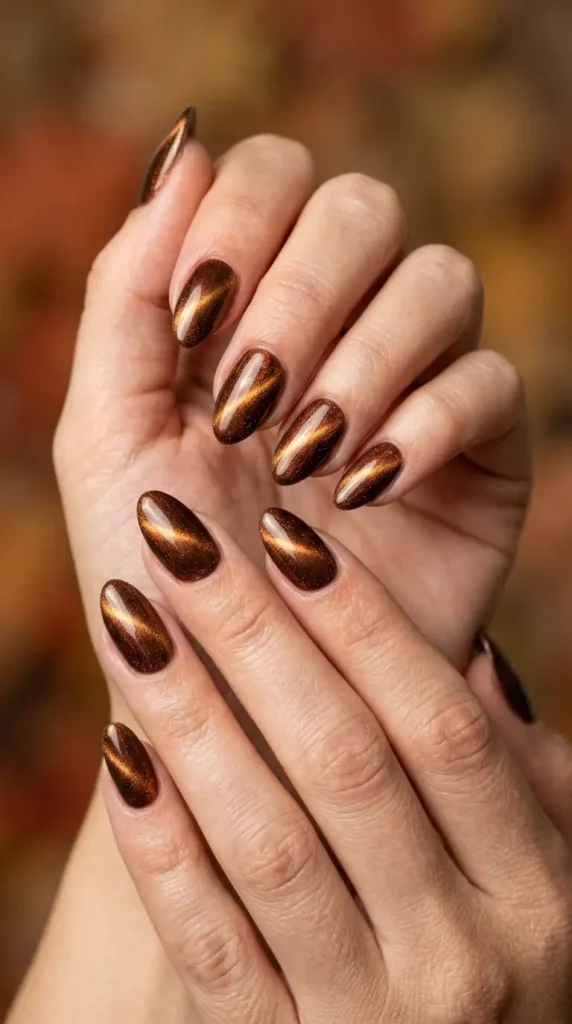 Bronze Cat Eye Nails