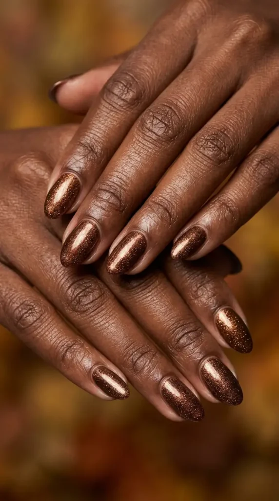 Bronze Shimmer Nails