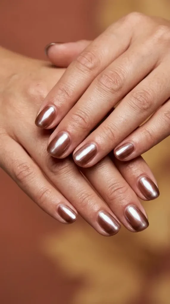 Brown Glazed Donut Nails