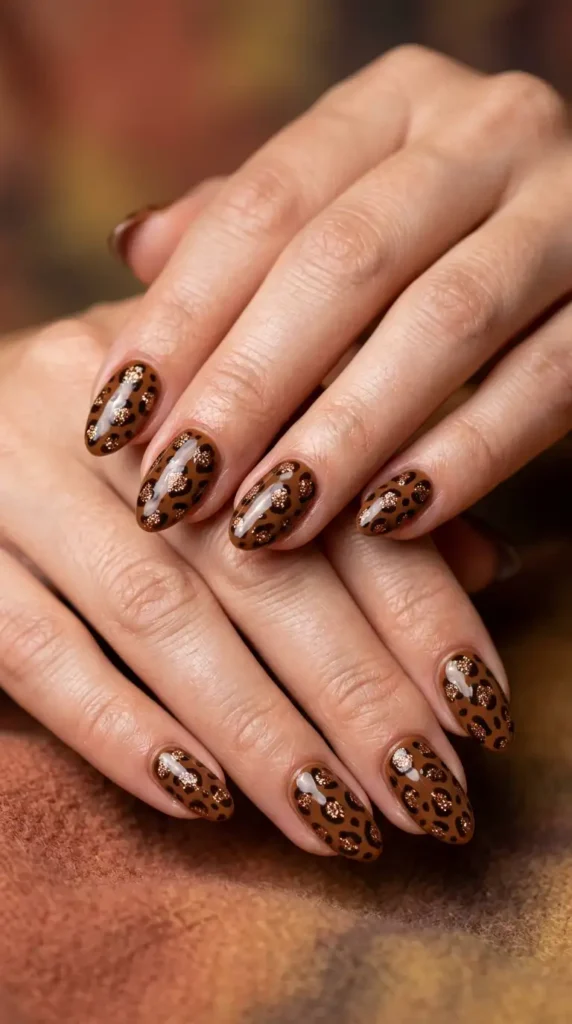 Brown Leopard Print with Glitter Accents
