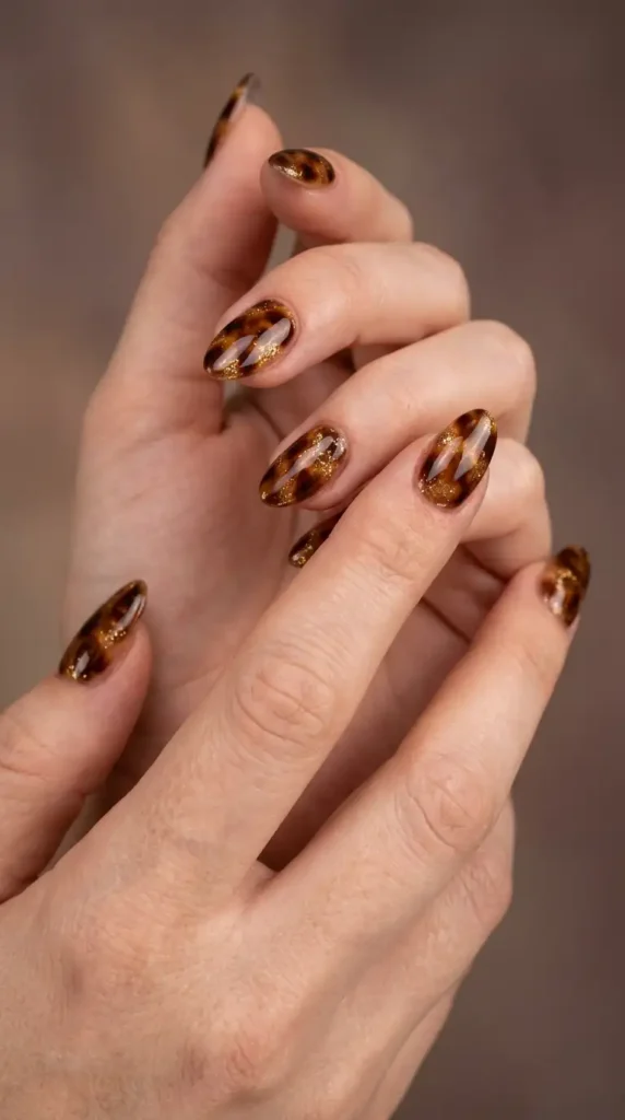 Brown Tortoiseshell with Gold Glitter