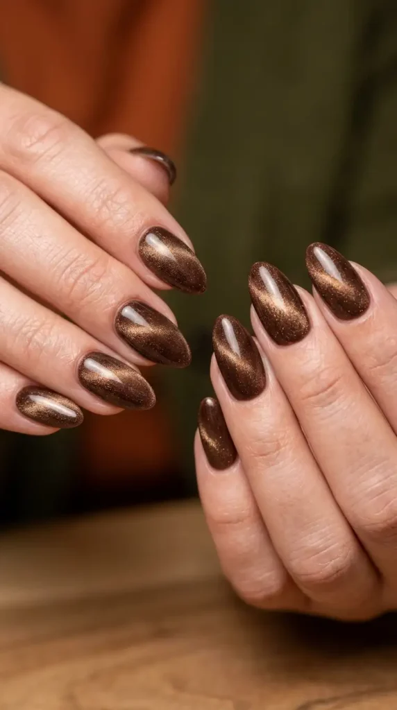 Brown Velvet Nails